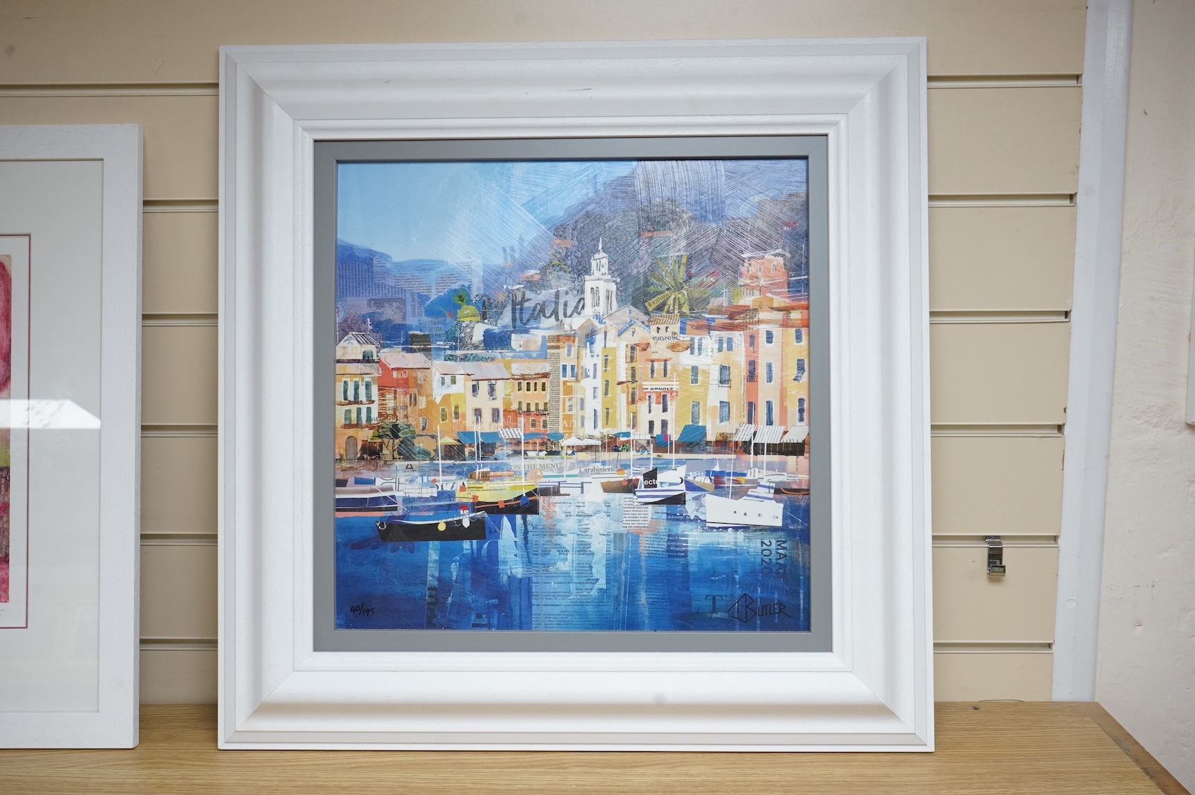 Tom Butler (b.1979), ‘Riviera Dreaming’, limited edition pint, 40/195, COA verso, 39 x 39cm